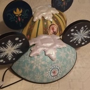 2 Disney Mickey mouse ears caps  with Frozen Anna
